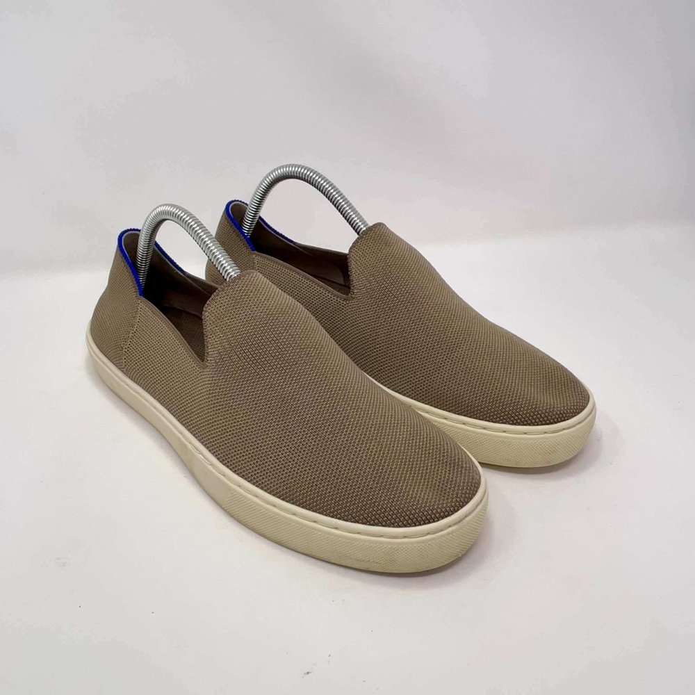 Rothys The Sneaker Taupe Brown Knit Slip On Shoes Womens Size 10 Minimalist